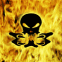 Crne d'alien dans les flammes